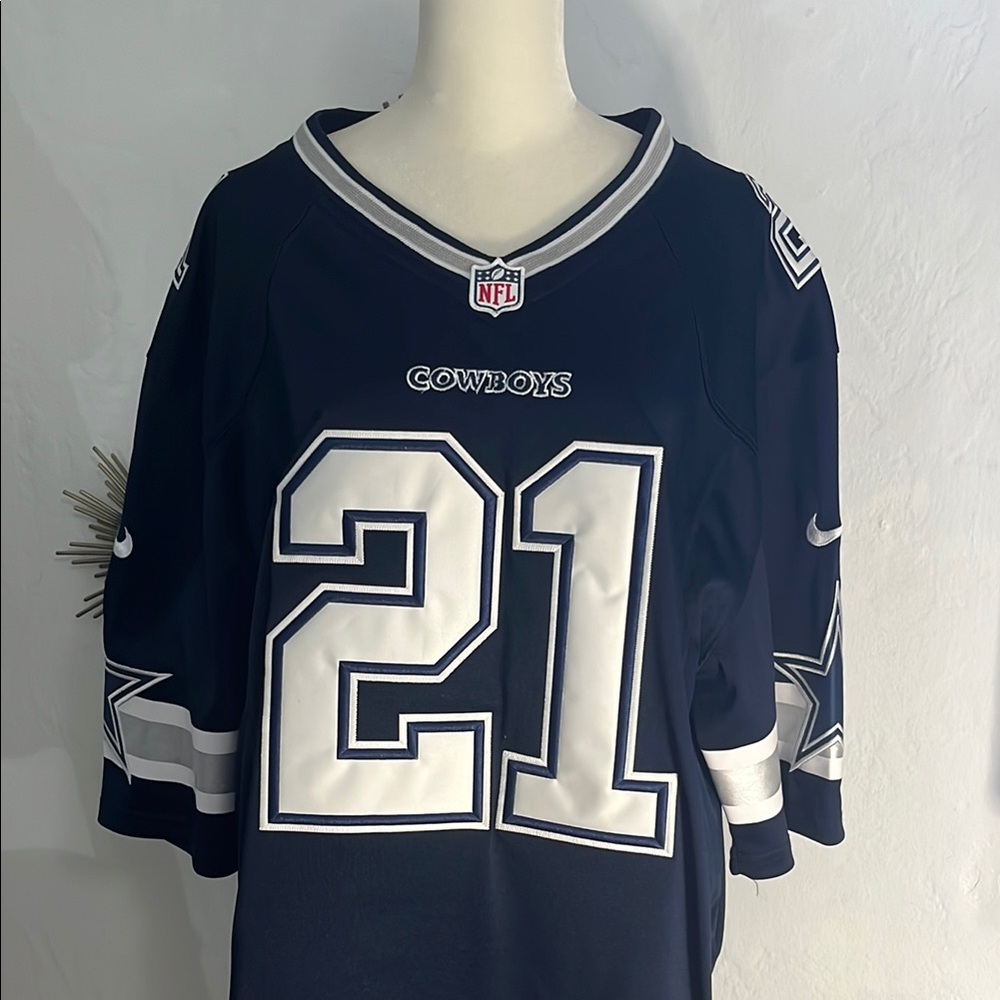 Dallas Cowboys #21 Ezekiel Elliott Nike NFL Navy Blue Jersey